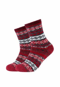 Camano Socken Cosy Double Layer Winter In Oxblood Red
