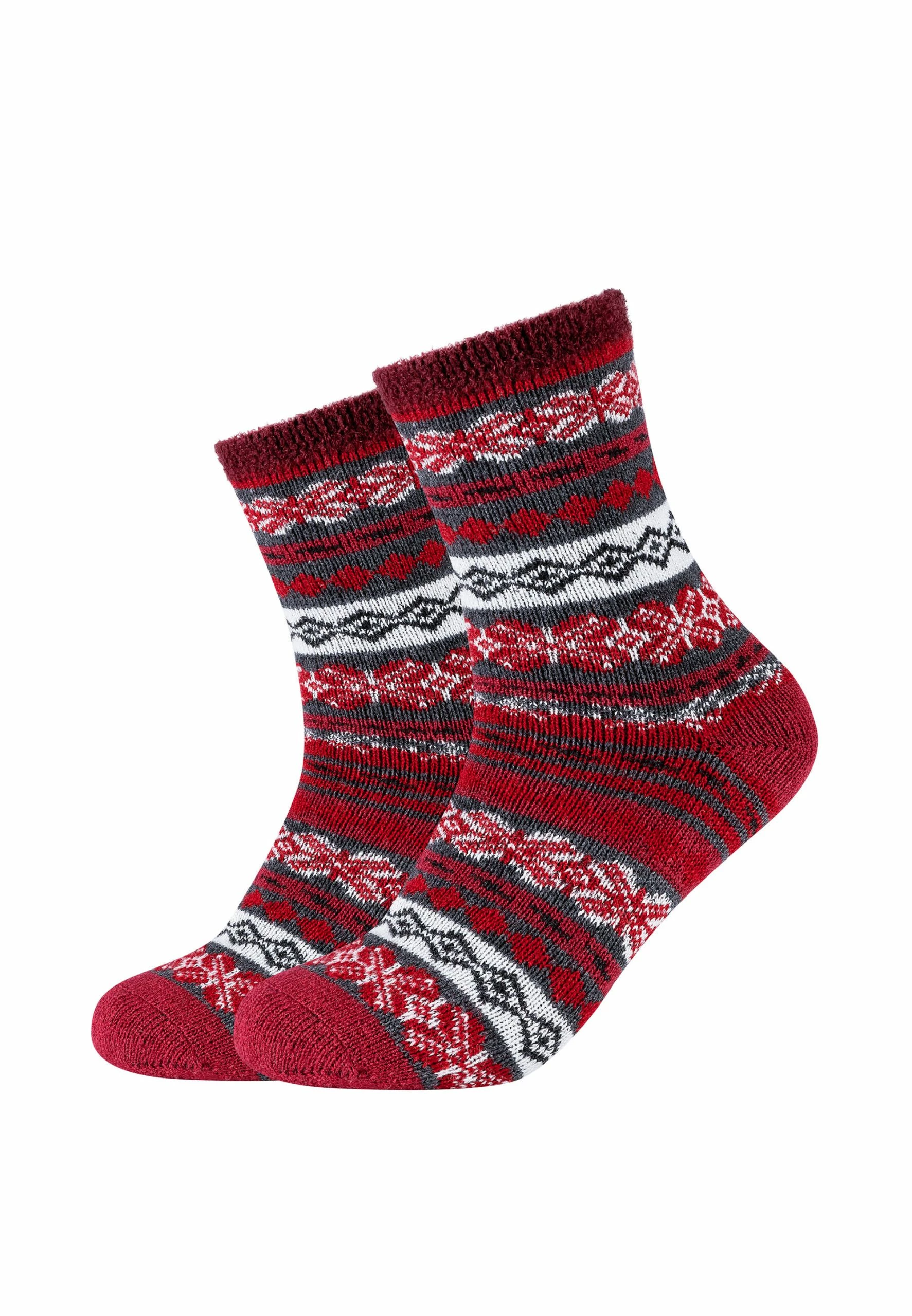 Camano Socken Cosy Double Layer Winter In Oxblood Red 1 Camano Socken Cosy Double Layer Winter In Oxblood Red