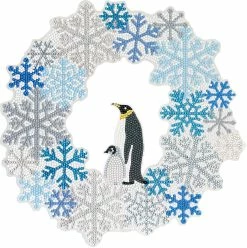 Craft Buddy Crystal Art Wreath Winter Penguin, 30 Cm
