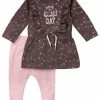 Dirkje 2tlg Set Kleid + Hose Herbst, Winter In Rosa Braun