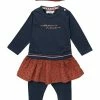 Dirkje 2tlg Set Kleid + Hose Herbst, Winter In Rot Navy
