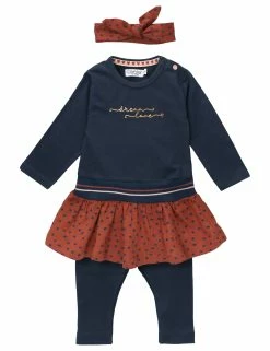 Dirkje 2tlg Set Kleid + Hose Herbst, Winter In Rot Navy