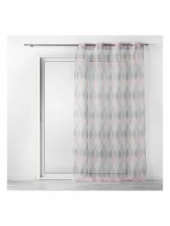 Douceur D'intérieur Gardine "Winter" In Rosa/ Grau