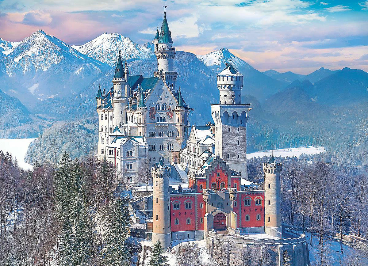 Eurographics Puzzle 1000 Teile-Schloss Neuschwanstein Winter 2 Eurographics Puzzle 1000 Teile-Schloss Neuschwanstein Winter – Bild 2