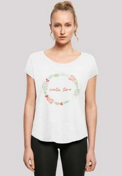 F4NT4STIC Long Cut T-Shirt Winter Time In Weiß -JYOKO-Shop f4nt4stic long cut t shirt winter time in weiss 2