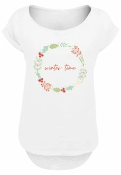 F4NT4STIC Long Cut T-Shirt Winter Time In Weiß