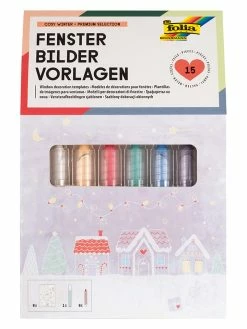 FOLIA 15tlg. Kreativset "Fensterbilder Cosy Winter" In Weiß/ Bunt