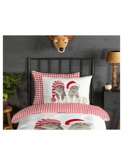 GOOD MORNING Flanell-Bettwäsche-Set "Winter" In Rot/ Creme -JYOKO-Shop good morning flanell bettwasche set winter in rot creme 3