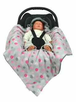HOBEA Winter-Einschlagdecke In Rosa/ Grau - (L)70 X (B)70 Cm