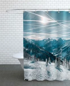 Juniqe Duschvorhang "Austrian Alps In Winter" In Blau & Weiß -JYOKO-Shop juniqe duschvorhang austrian alps in winter in blau and weiss 2
