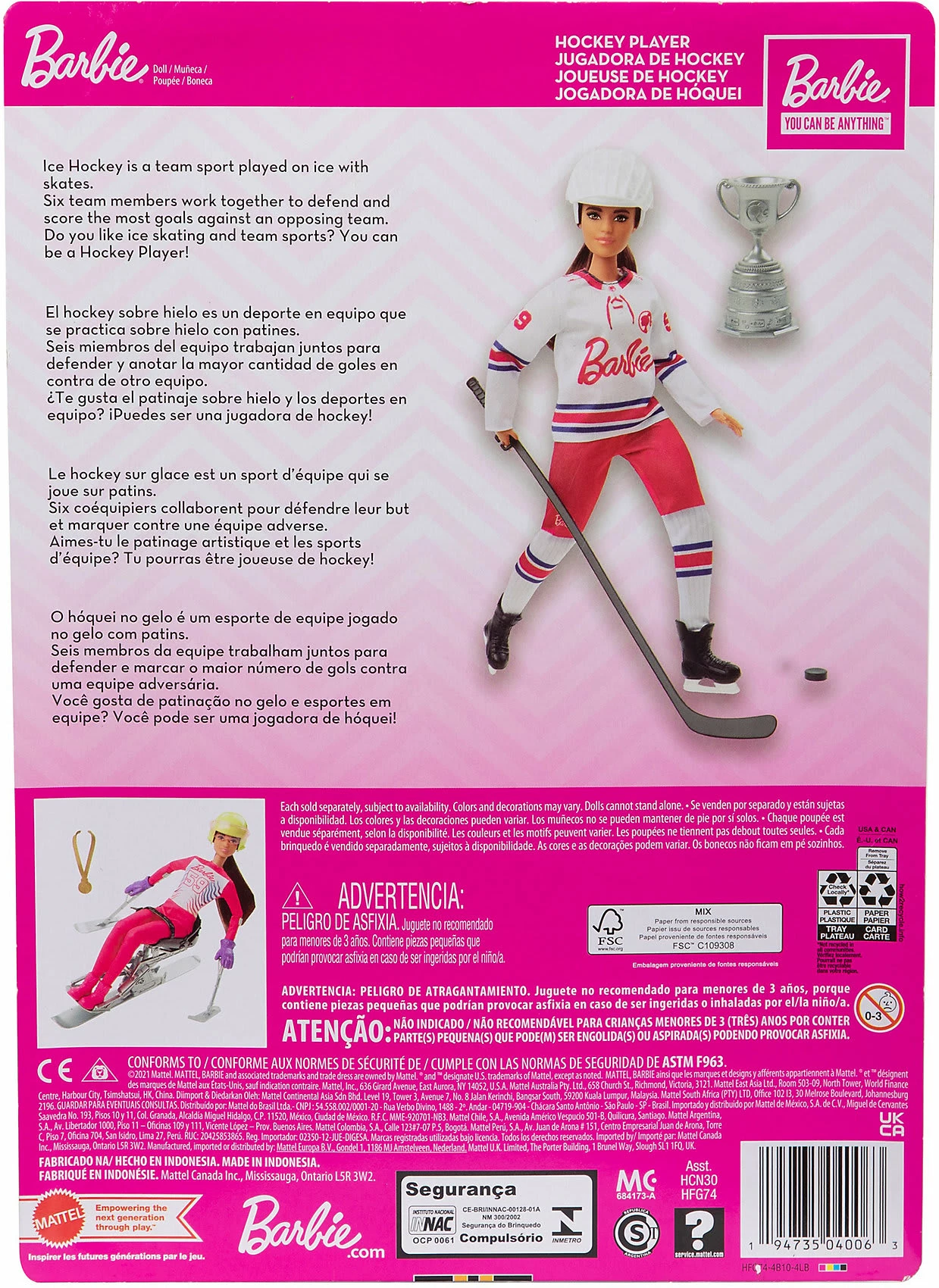 MATTEL Barbie Winter Sport Eishockey Spielerin Puppe 9 MATTEL Barbie Winter Sport Eishockey Spielerin Puppe – Bild 9