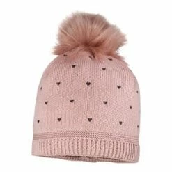 Maximo Winter-Strickmütze Herzen In Rosa