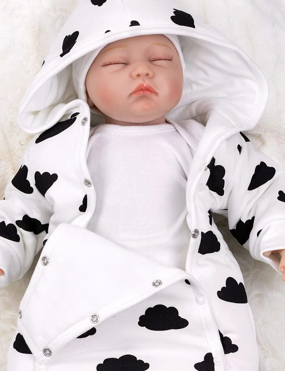 Nini Schneeanzug Herbst, Winter In Weiß Schwarz 6 Nini Schneeanzug Herbst, Winter In Weiß Schwarz – Bild 6