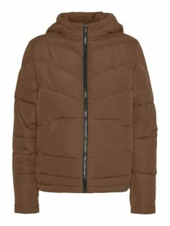 Noisy May Warme Puffer Stepp Jacke Winter Mit Kapuze NMDALCON In Braun