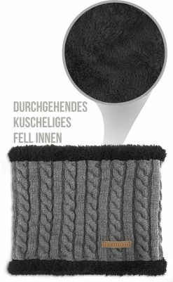 Normani Winter-Fellschal Kebili In Grau/Schwarz