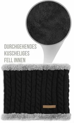 Normani Winter-Fellschal Kebili In Schwarz/Grau