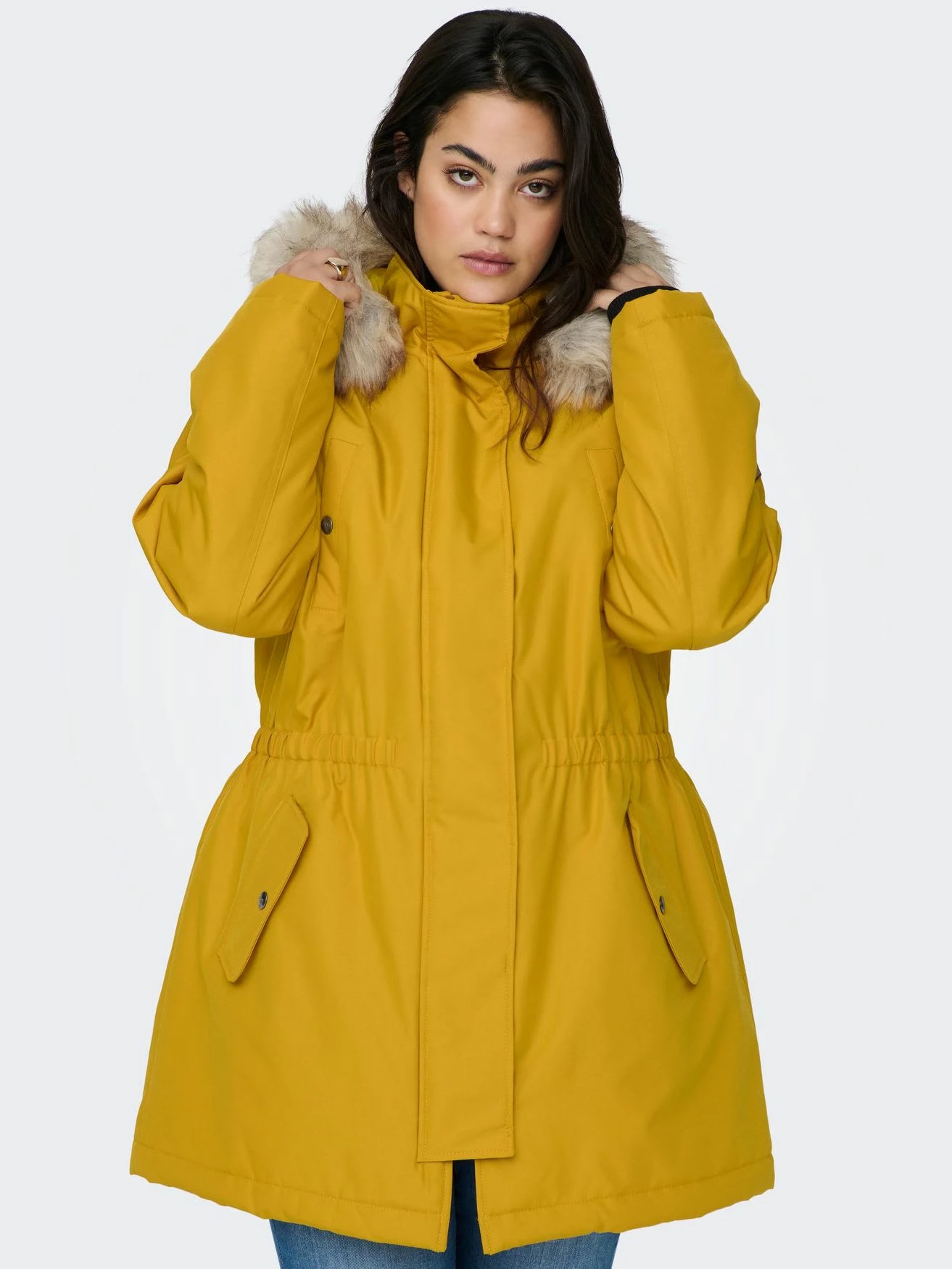 ONLY CARMAKOMA Parka Mantel Winter Jacke Große Übergröße Curvy Plus Size In Gelb 4 ONLY CARMAKOMA Parka Mantel Winter Jacke Große Übergröße Curvy Plus Size In Gelb – Bild 4