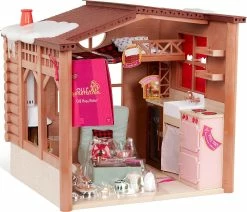 Our Generation Puppenhaus Mit Puppenzubehör – Winter Holz Waldhütte Mit Zubehör