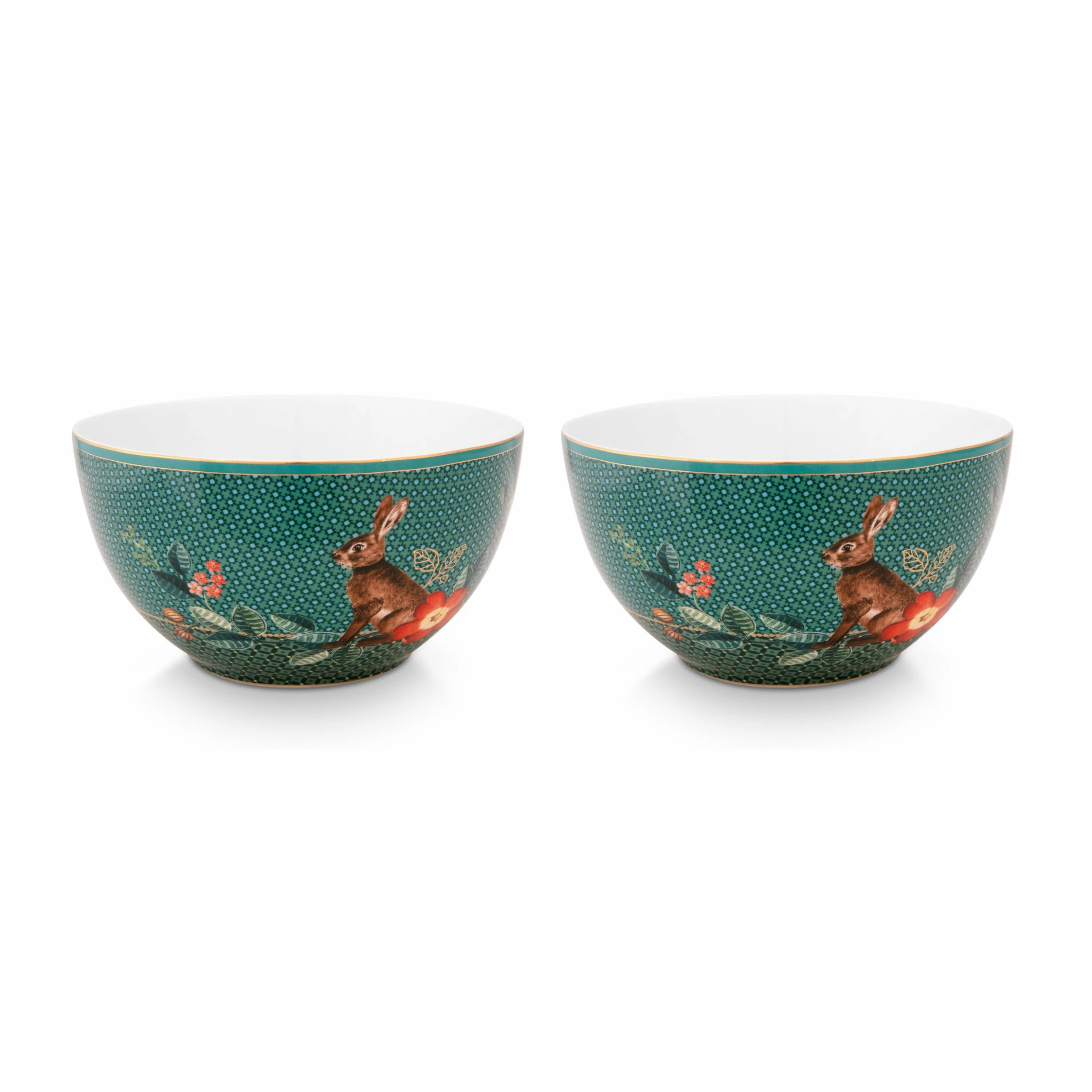 Pip Studio 2er-set: Geschirr "Set/2 Bowls Winter Wonderland" In Grün - 15cm 1 Pip Studio 2er-set: Geschirr "Set/2 Bowls Winter Wonderland" In Grün - 15cm