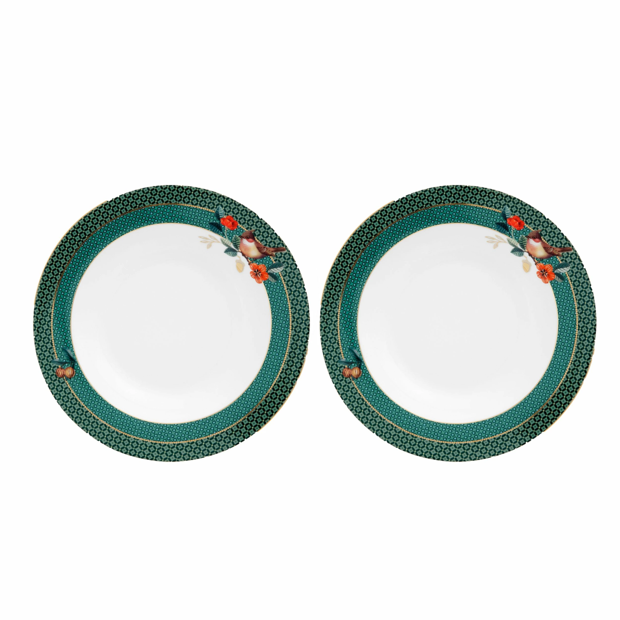 Pip Studio 2er-set: Geschirr "Set/2 Deep Plate Winter Wonderland" In Grün - 21.5cm 1 Pip Studio 2er-set: Geschirr "Set/2 Deep Plate Winter Wonderland" In Grün - 21.5cm