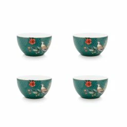 Pip Studio 4er-set: Geschirr "Set/4 Bowls Winter Wonderland" In Blau