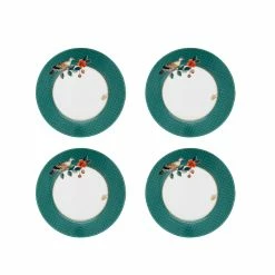 Pip Studio 4er-set: Geschirr "Set/4 Plates Winter Wonderland" In Grün