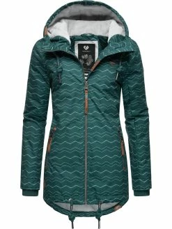Ragwear Winterjacke Zuzka Winter In Dark Green Zig Zag22