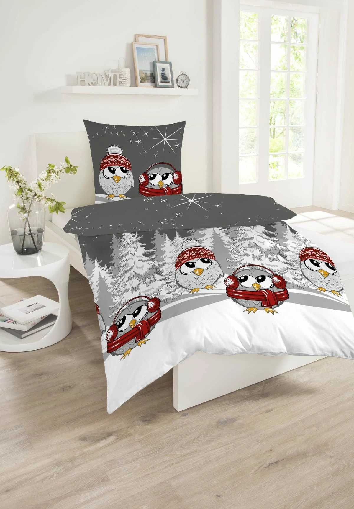 Schiesser Feinbiber Winter-Bettwäsche-Set Olsona In Grau Und Weiß 2 Schiesser Feinbiber Winter-Bettwäsche-Set Olsona In Grau Und Weiß – Bild 2