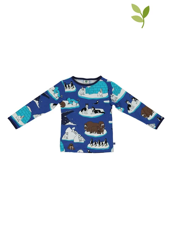 Småfolk Longlseeve "Winter Animals" In Blau 1 Småfolk Longlseeve "Winter Animals" In Blau