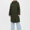Vero Moda Lange Puffer Jacke Winter Mantel Stepp Parka VMERICAHOLLY In Dunkelgrün