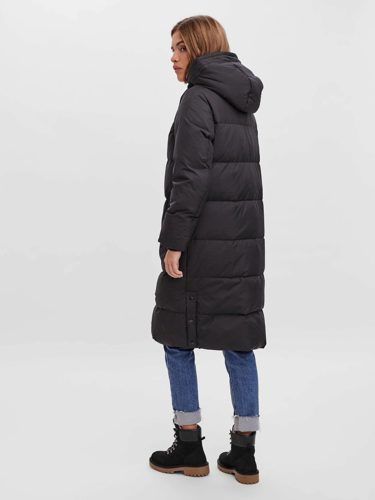 Vero Moda Lange Puffer Jacke Winter Mantel Stepp Parka VMERICAHOLLY In Schwarz-2 2 Vero Moda Lange Puffer Jacke Winter Mantel Stepp Parka VMERICAHOLLY In Schwarz-2 – Bild 2