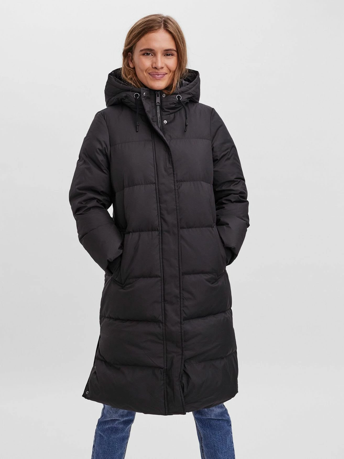 Vero Moda Lange Puffer Jacke Winter Mantel Stepp Parka VMERICAHOLLY In Schwarz-2 3 Vero Moda Lange Puffer Jacke Winter Mantel Stepp Parka VMERICAHOLLY In Schwarz-2 – Bild 3