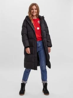 Vero Moda Lange Puffer Jacke Winter Mantel Stepp Parka VMERICAHOLLY In Schwarz-2