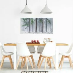 WallArt Leinwandbild - Nadelbäume Im Winter In Grün -JYOKO-Shop wallart leinwandbild nadelbaume im winter in grun 19