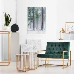 WallArt Leinwandbild - Nadelbäume Im Winter In Grün -JYOKO-Shop wallart leinwandbild nadelbaume im winter in grun 2