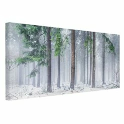 WallArt Leinwandbild - Nadelbäume Im Winter In Grün -JYOKO-Shop wallart leinwandbild nadelbaume im winter in grun 20