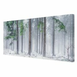 WallArt Leinwandbild - Nadelbäume Im Winter In Grün -JYOKO-Shop wallart leinwandbild nadelbaume im winter in grun 21