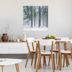 WallArt Leinwandbild - Nadelbäume Im Winter In Grün -JYOKO-Shop wallart leinwandbild nadelbaume im winter in grun 26