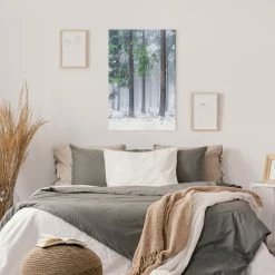 WallArt Leinwandbild - Nadelbäume Im Winter In Grün -JYOKO-Shop wallart leinwandbild nadelbaume im winter in grun 3