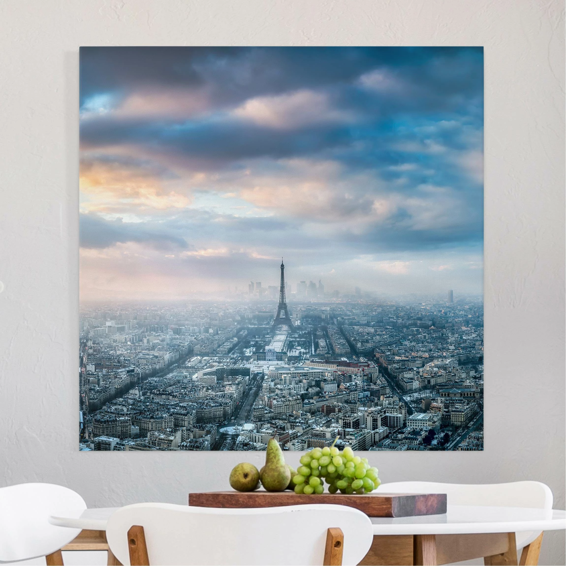WallArt Leinwandbild - Winter In Paris In Blau 2 WallArt Leinwandbild - Winter In Paris In Blau – Bild 2