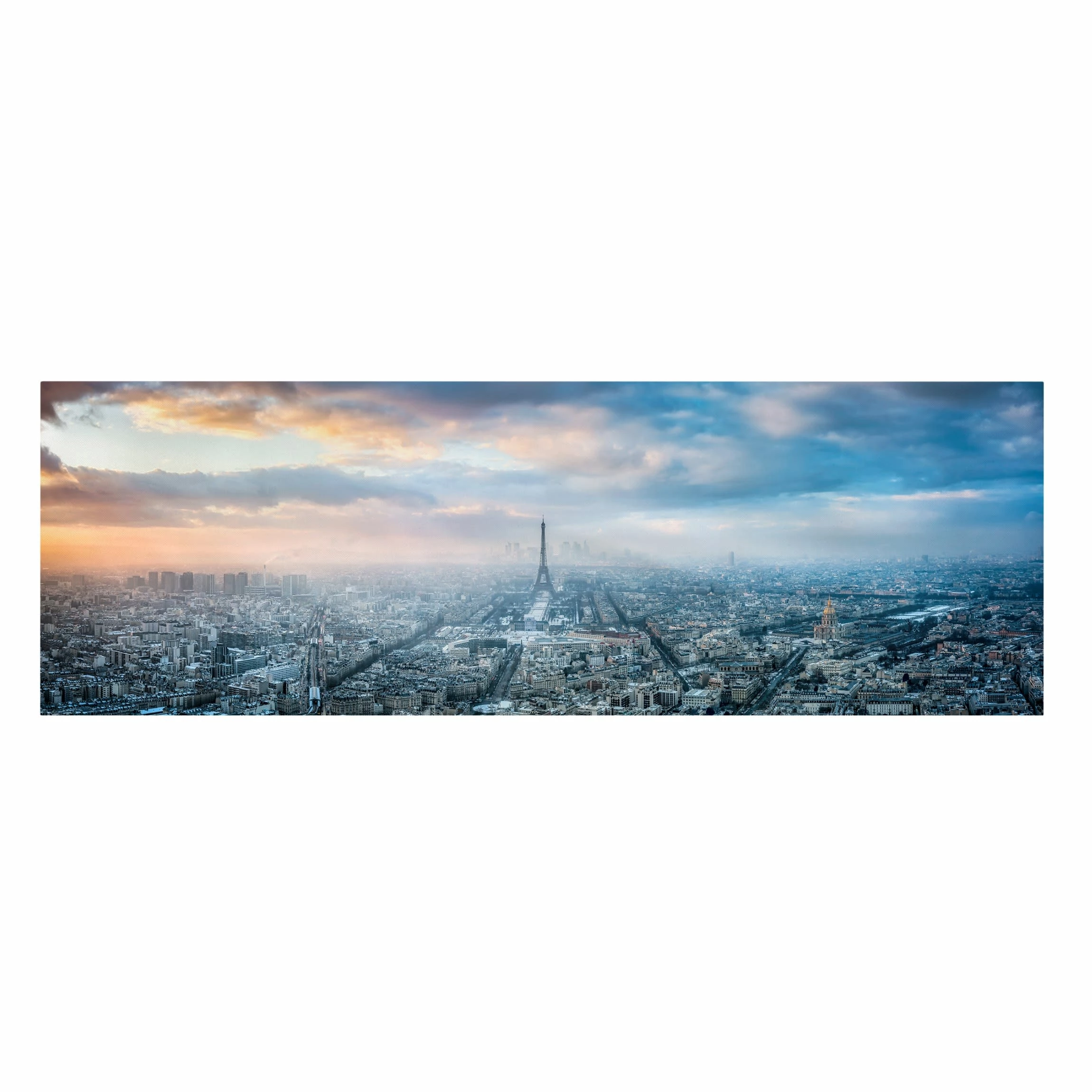WallArt Leinwandbild - Winter In Paris In Blau 1 WallArt Leinwandbild - Winter In Paris In Blau