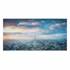 WallArt Leinwandbild - Winter In Paris In Blau