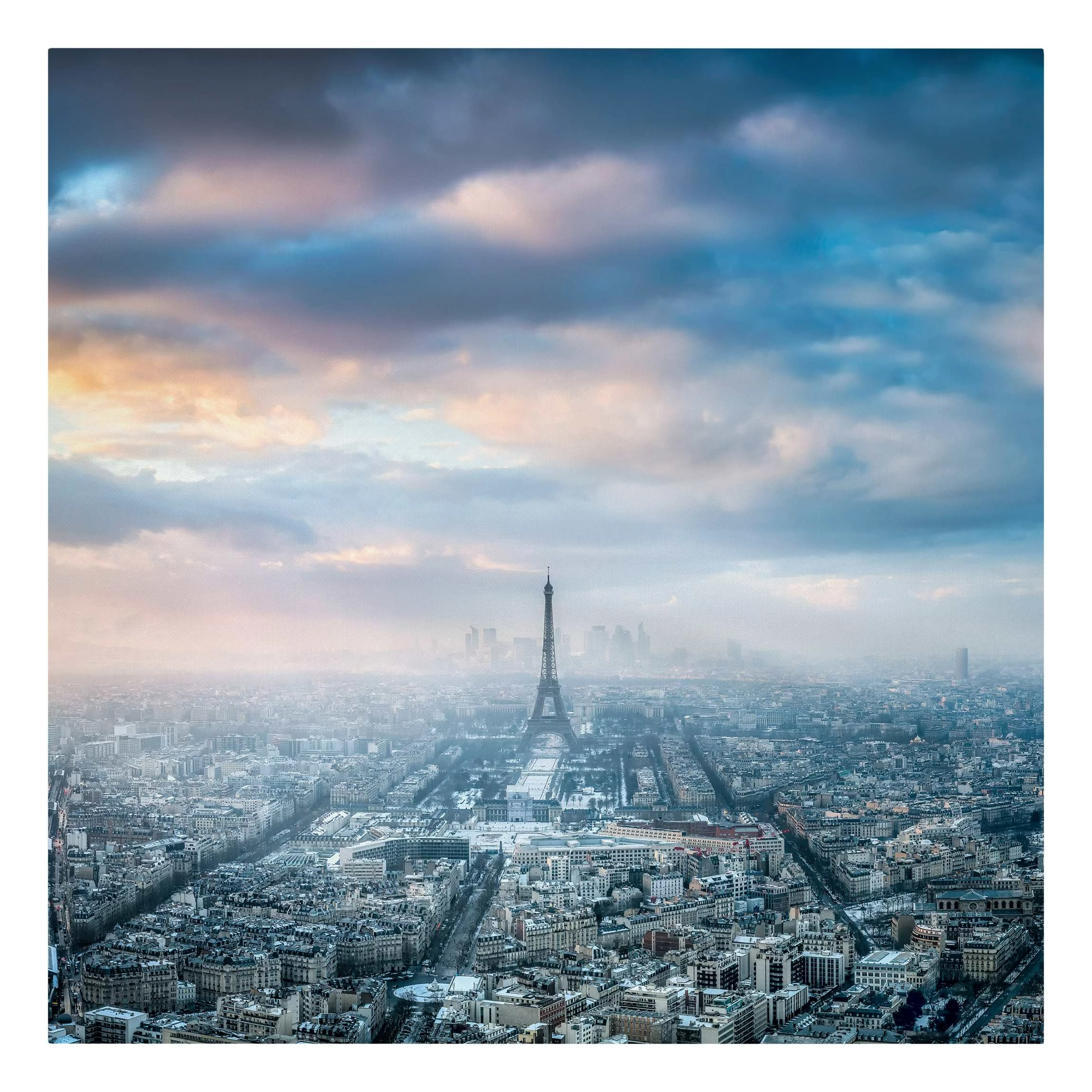 WallArt Leinwandbild - Winter In Paris In Blau 1 WallArt Leinwandbild - Winter In Paris In Blau