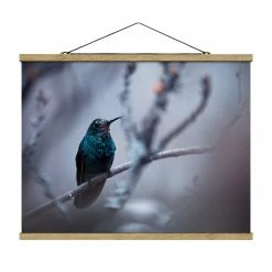 WallArt Stoffbild Mit Posterleisten - Kolibri Im Winter In Violett -JYOKO-Shop wallart stoffbild mit posterleisten kolibri im winter in violett 18