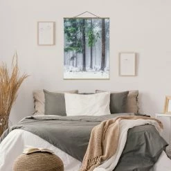 WallArt Stoffbild Mit Posterleisten - Nadelbäume Im Winter In Grün 9 WallArt Stoffbild Mit Posterleisten - Nadelbäume Im Winter In Grün -JYOKO-Shop wallart stoffbild mit posterleisten nadelbaume im winter in grun 16