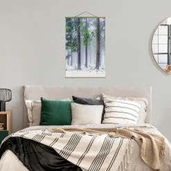 WallArt Stoffbild Mit Posterleisten - Nadelbäume Im Winter In Grün 9 WallArt Stoffbild Mit Posterleisten - Nadelbäume Im Winter In Grün -JYOKO-Shop wallart stoffbild mit posterleisten nadelbaume im winter in grun 2