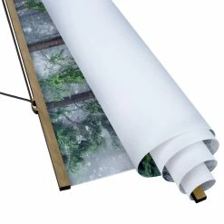 WallArt Stoffbild Mit Posterleisten - Nadelbäume Im Winter In Grün -JYOKO-Shop wallart stoffbild mit posterleisten nadelbaume im winter in grun 25